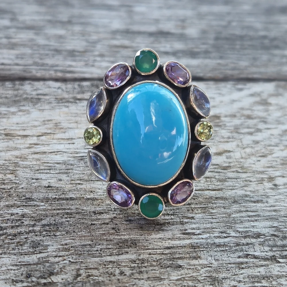 Nicky Butler RAJ LIMITED EDITION 925 Sterling Silver Turquoise Designer Ring 🩵 - Picture 13 of 15